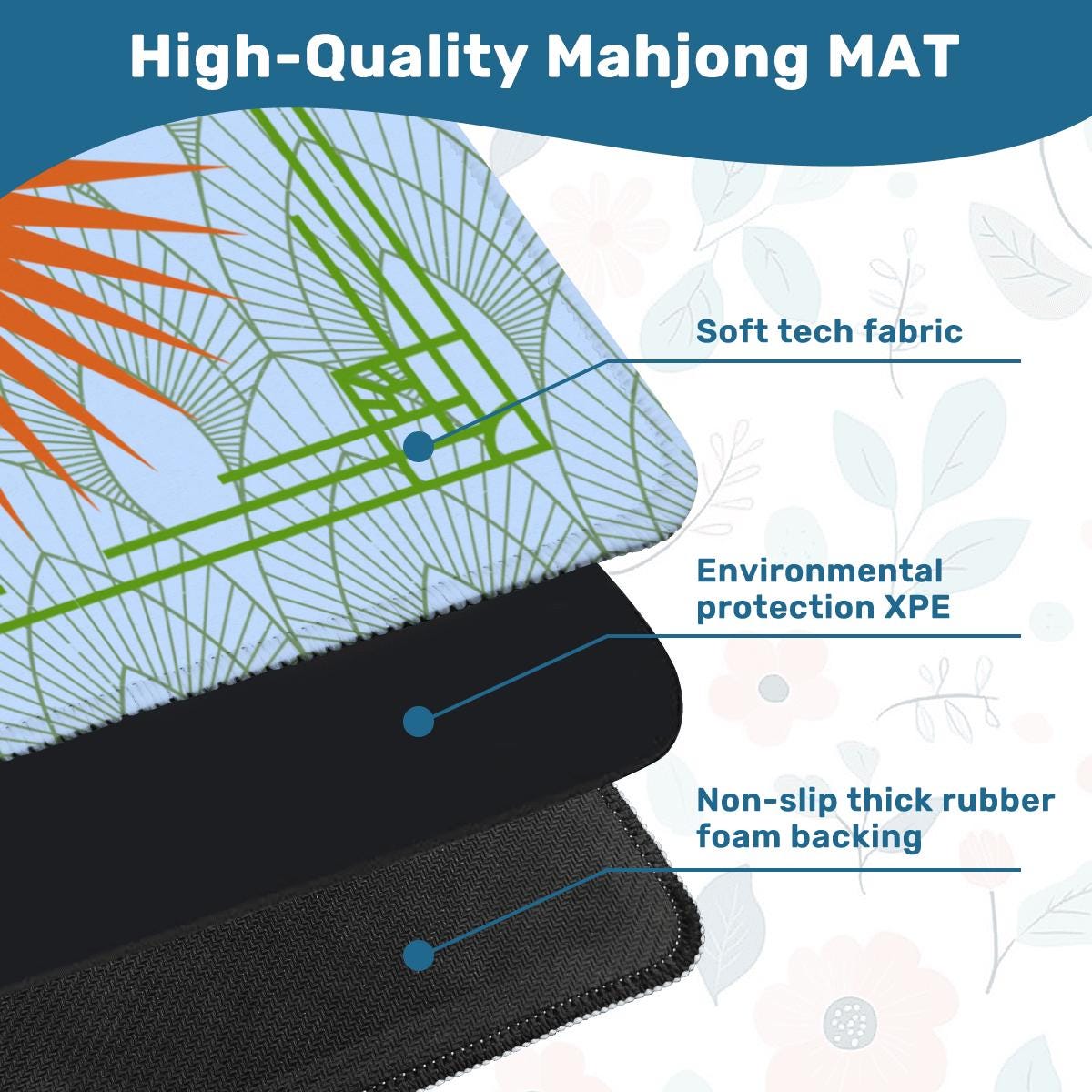 Sierra Sun Mahjong Mat: Mahj Game Tabletop
