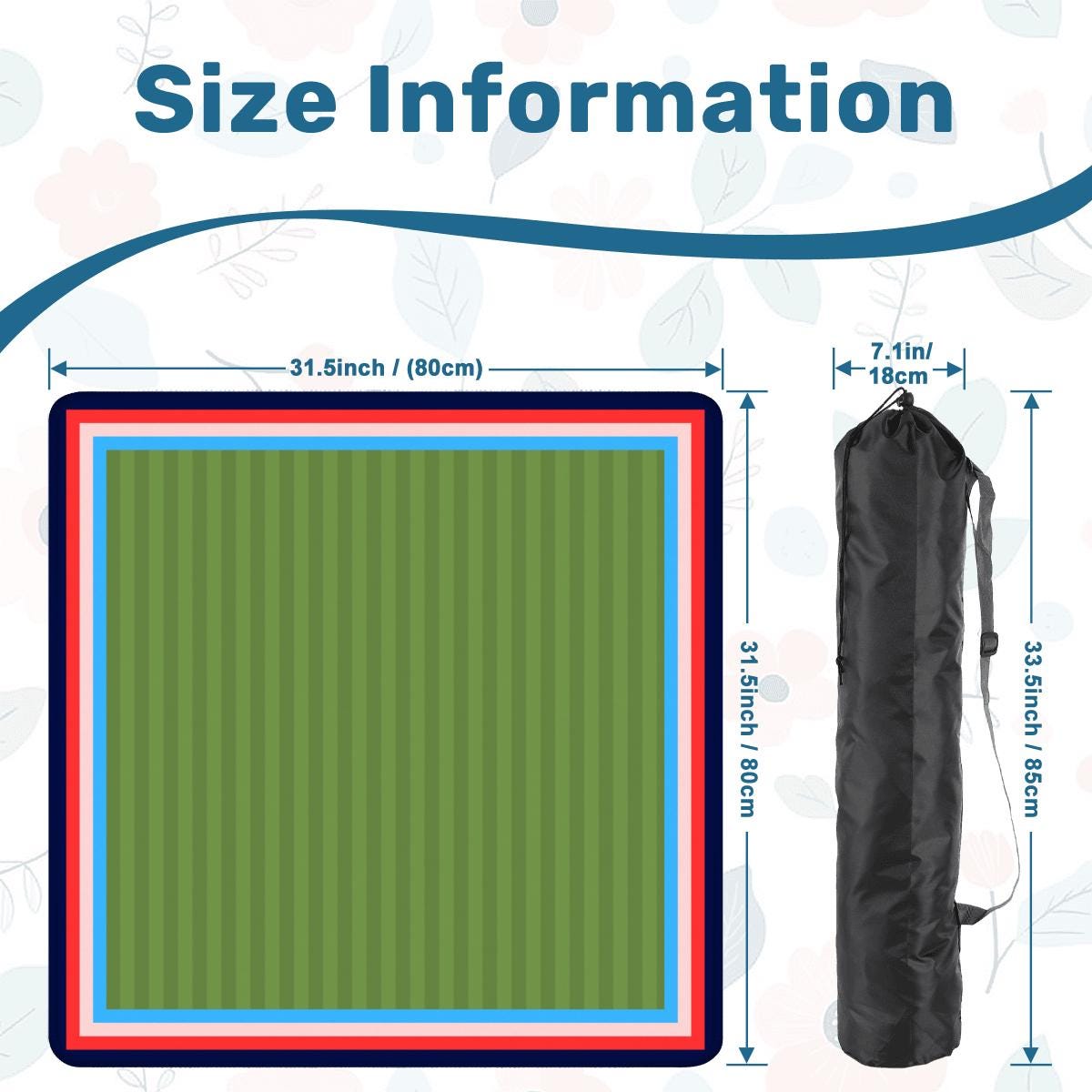 Mountain Green Mahjong Mat: Mahj Game Tabletop (31.5-inch)