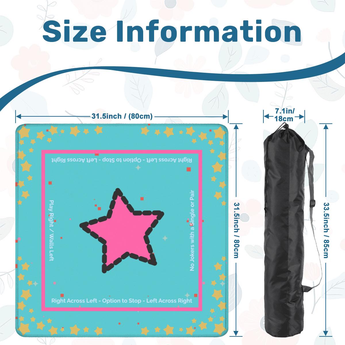 Glitter Stars Mahjong Mat: Mahj Game Tabletop (31.5-inch)