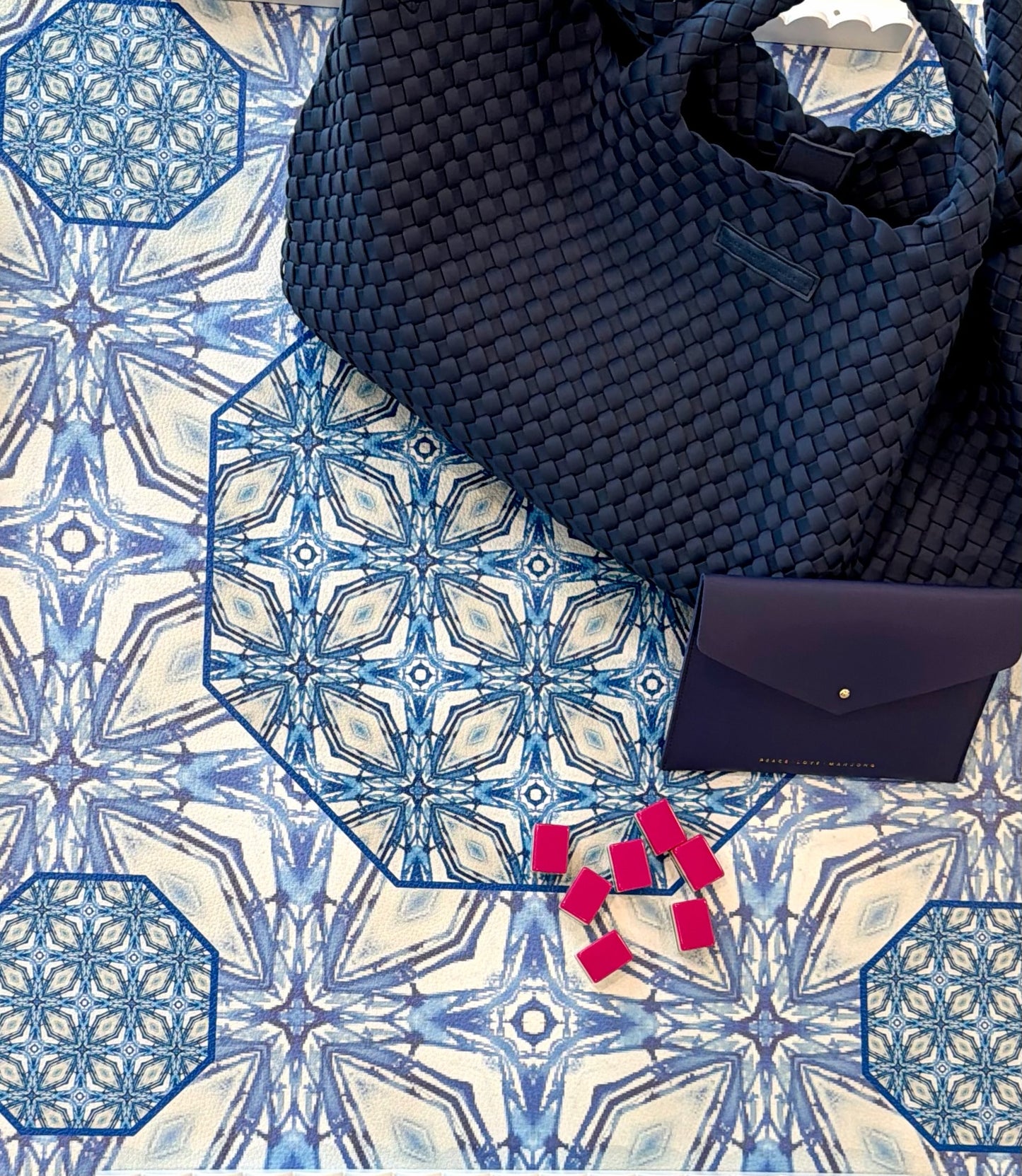 Leatherette Blue Octagon Pattern no. 53
