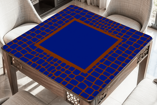 Navy Gator Mahjong Mat: Mahj Game Tabletop (31.5-inch)