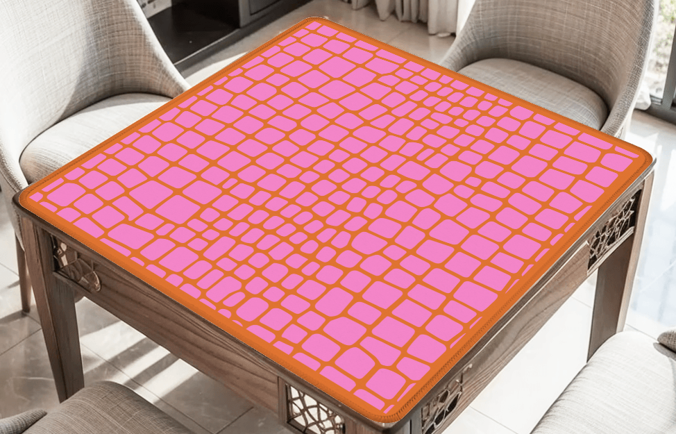 Pink & Orange Gator Neoprene Mahjong Mat