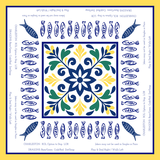 Amalfi Fish with Directions Neoprene Mahjong Mat