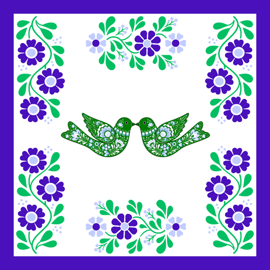 Birds Kissing Mahjong Mat: Mahj Game Tabletop