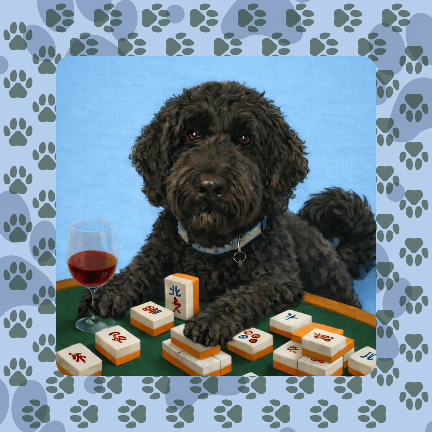 Doodle Plays Mahj Custom Mahjong Mat, this can be your Pup!