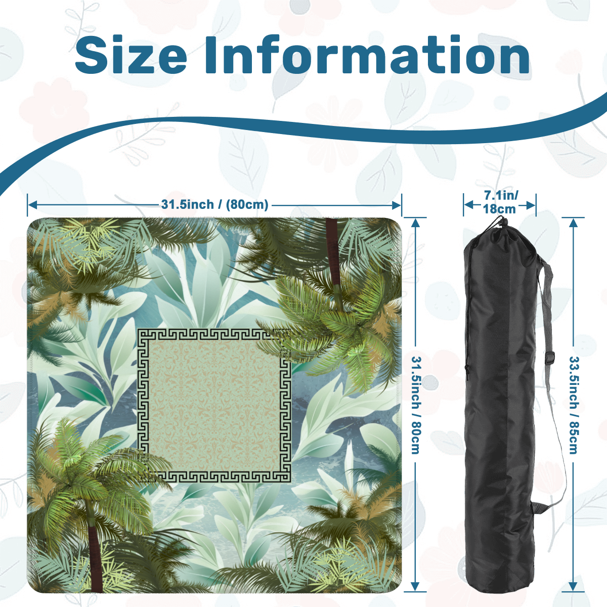 Blowing Palms Mahjong Mat: Mahj Game Tabletop (31.5-inch)