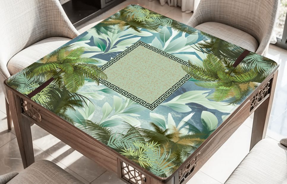 Blowing Palms Mahjong Mat: Mahj Game Tabletop (31.5-inch)