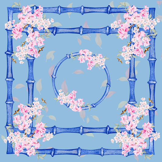 Blue Bamboo Neoprene Mahjong Mat
