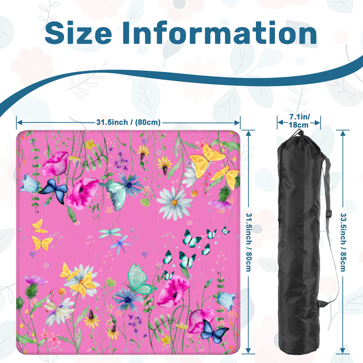 Butterflies in the Park Mahjong Mat: Mahj Game Tabletop (31.5-inch)