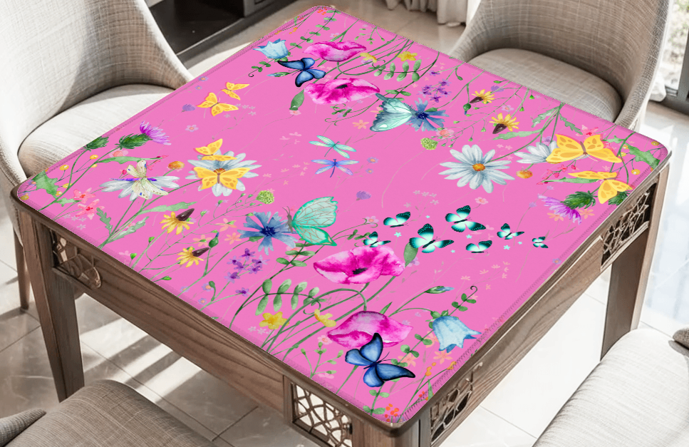 Butterflies in the Park Mahjong Mat: Mahj Game Tabletop (31.5-inch)
