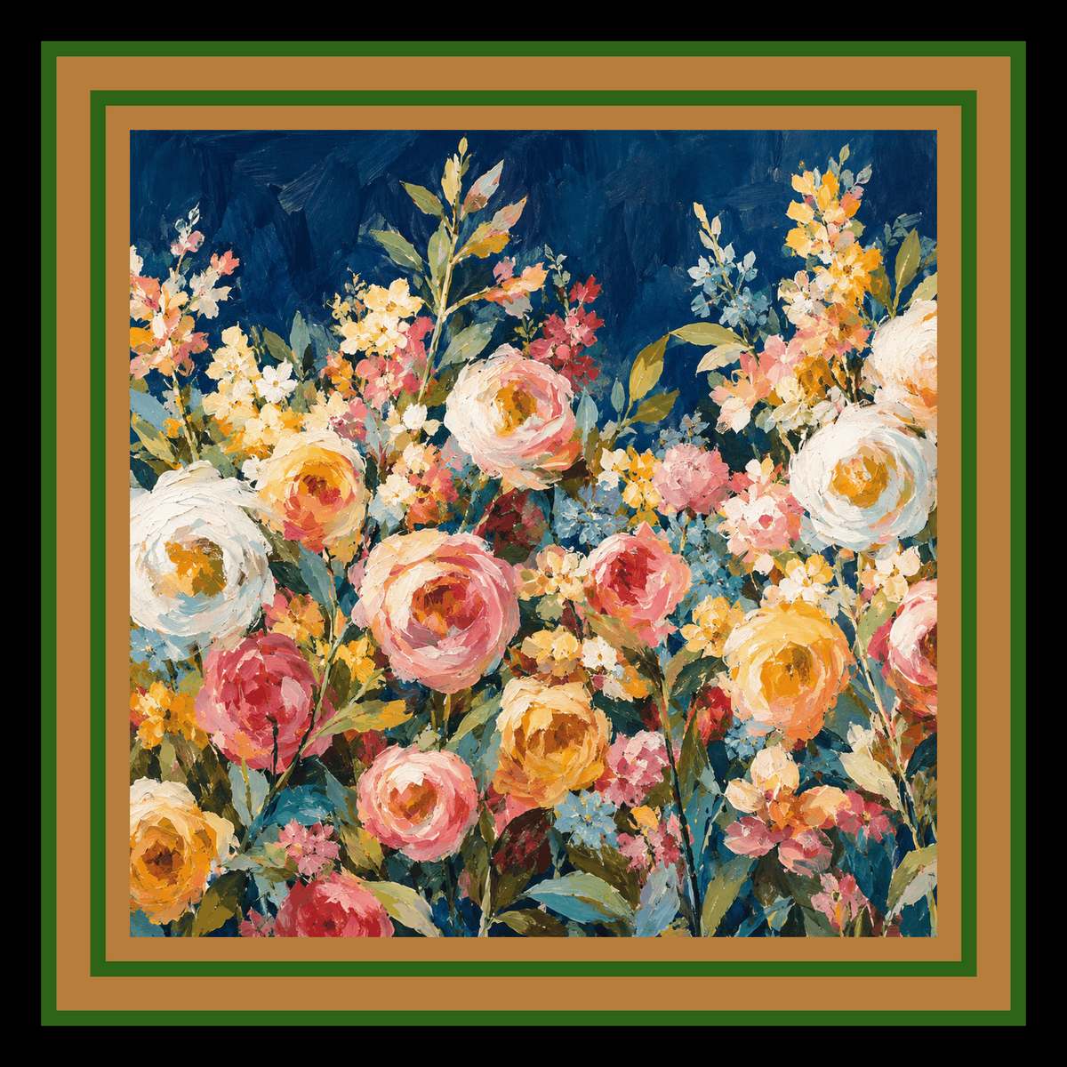 Butterscotch Floral Mahjong Mat