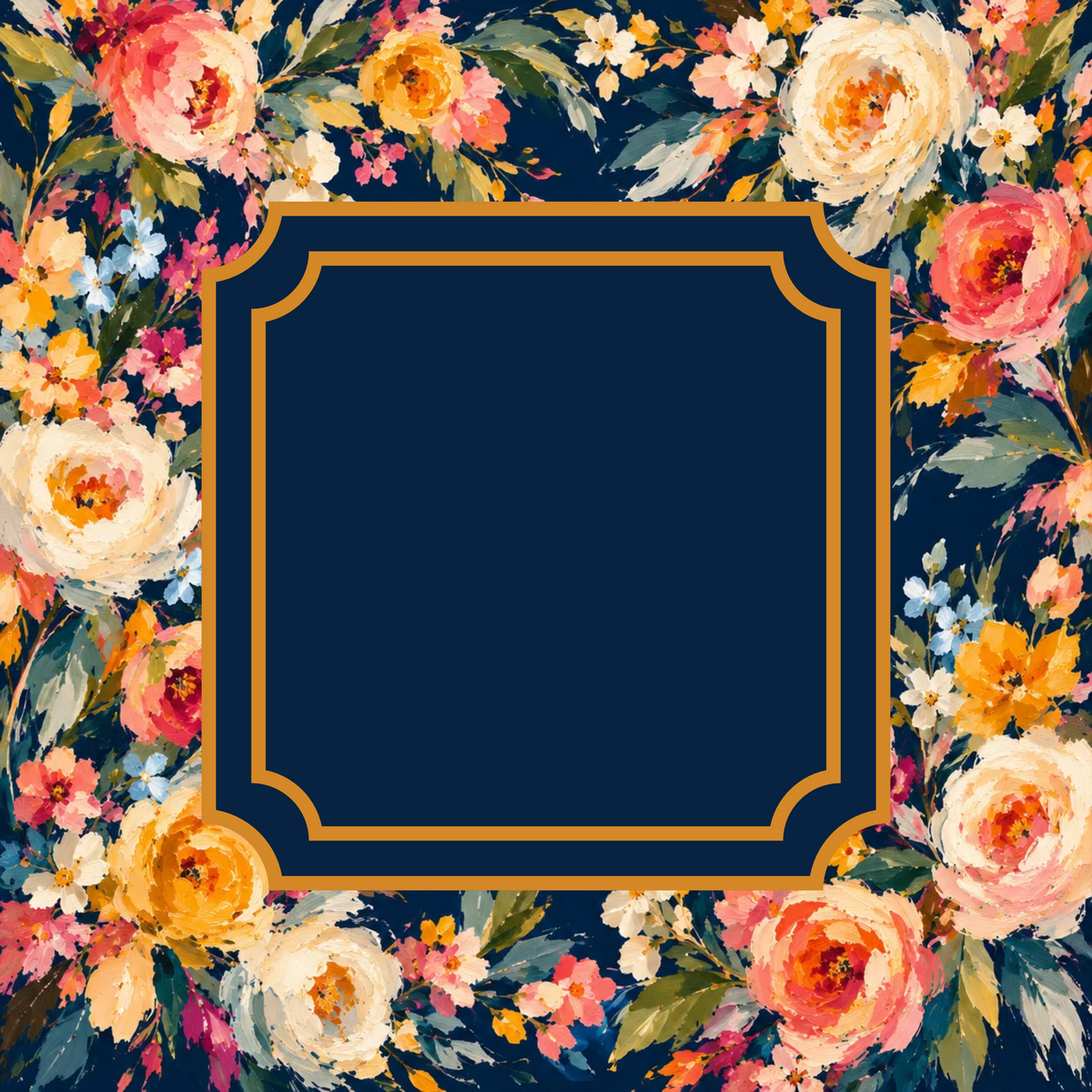 Butterscotch Floral Simple Middle Mahjong Mat