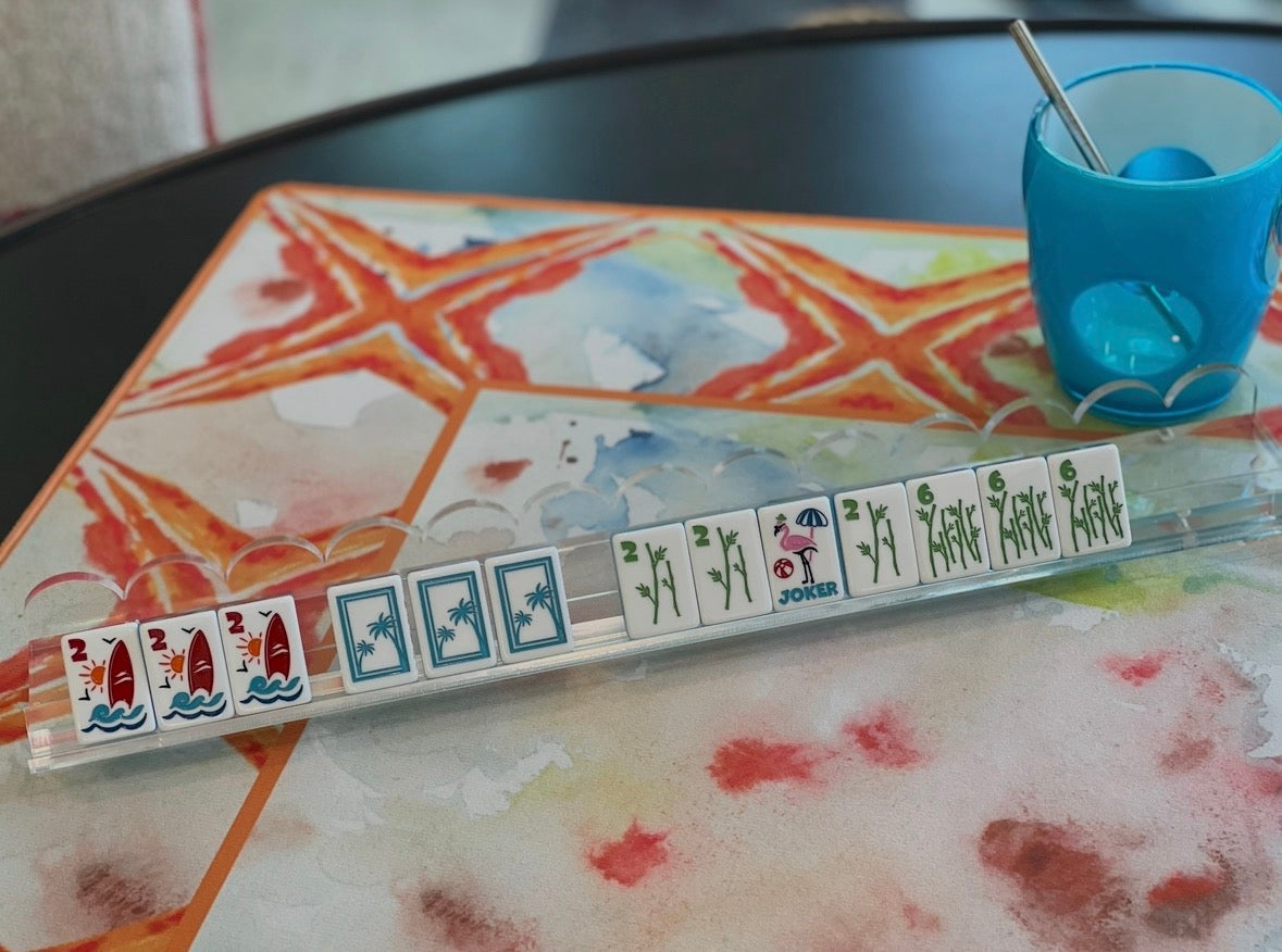 Orange Splatter Star Artist Collab 33 inch Mahjong Mat