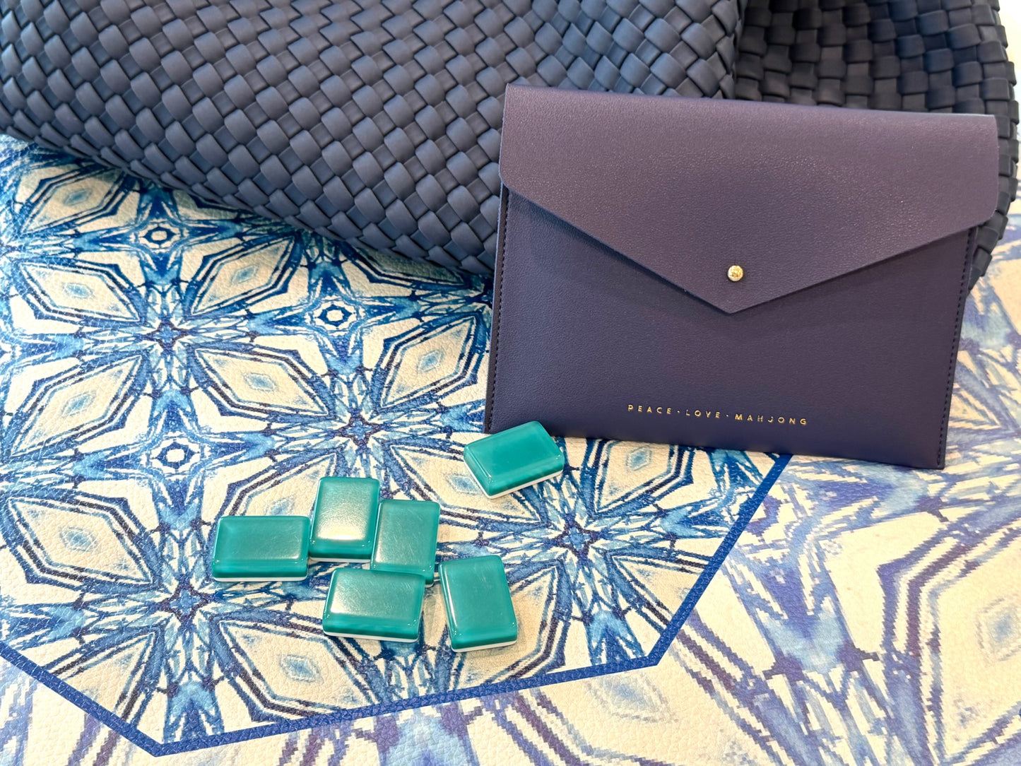 Leatherette Blue Octagon Pattern no. 53