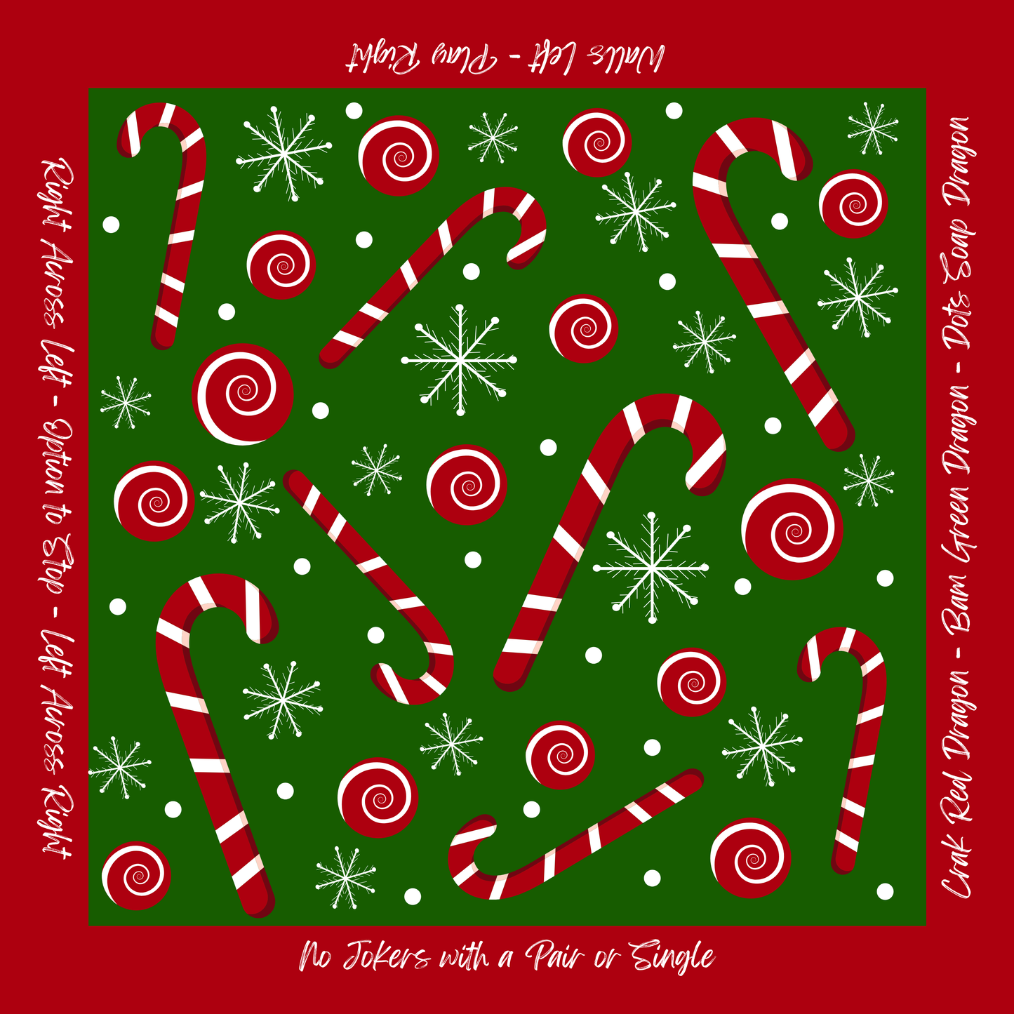 Candy Cane Christmas Neoprene Mahjong Mat