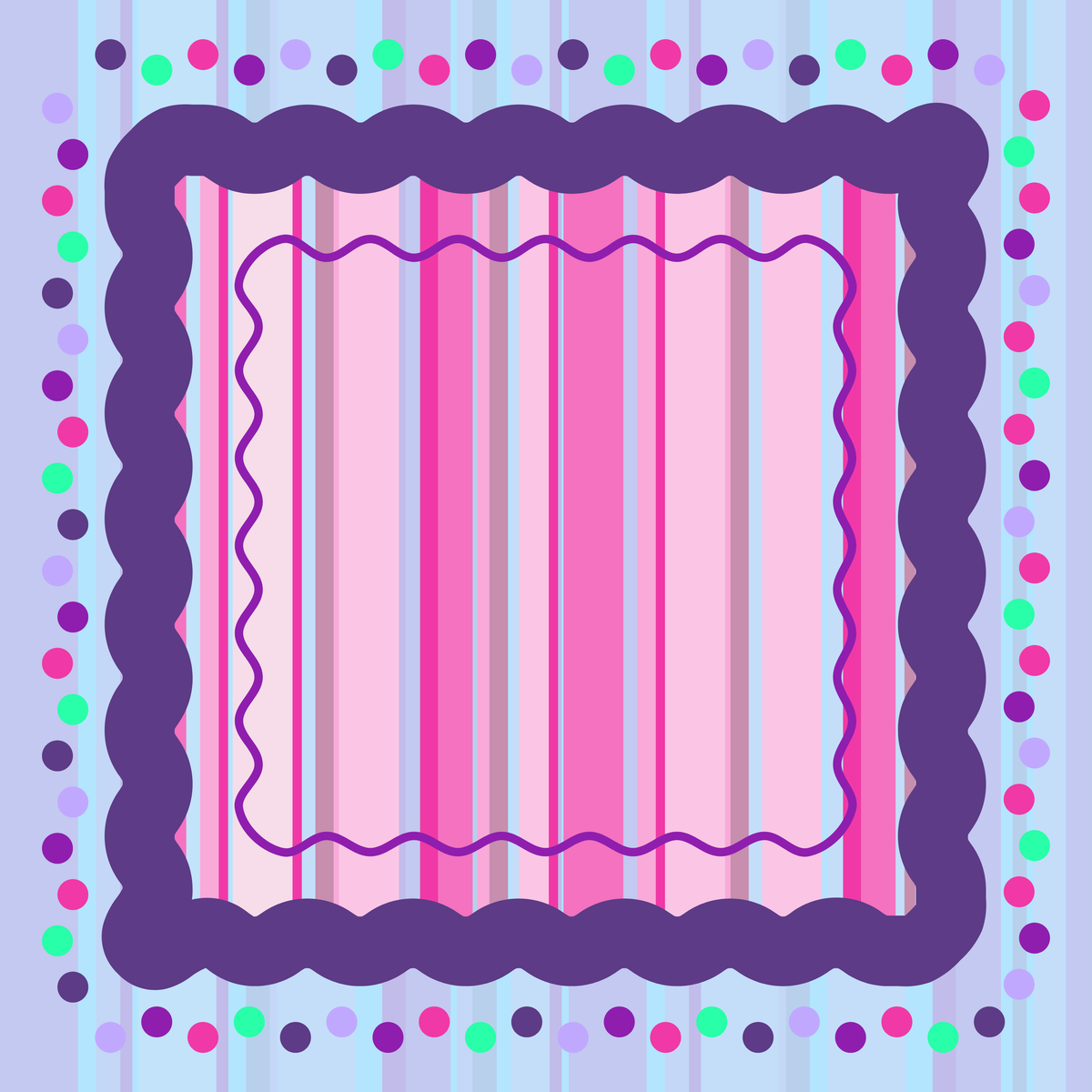 Candy Stripe Confetti Mahjong Mat