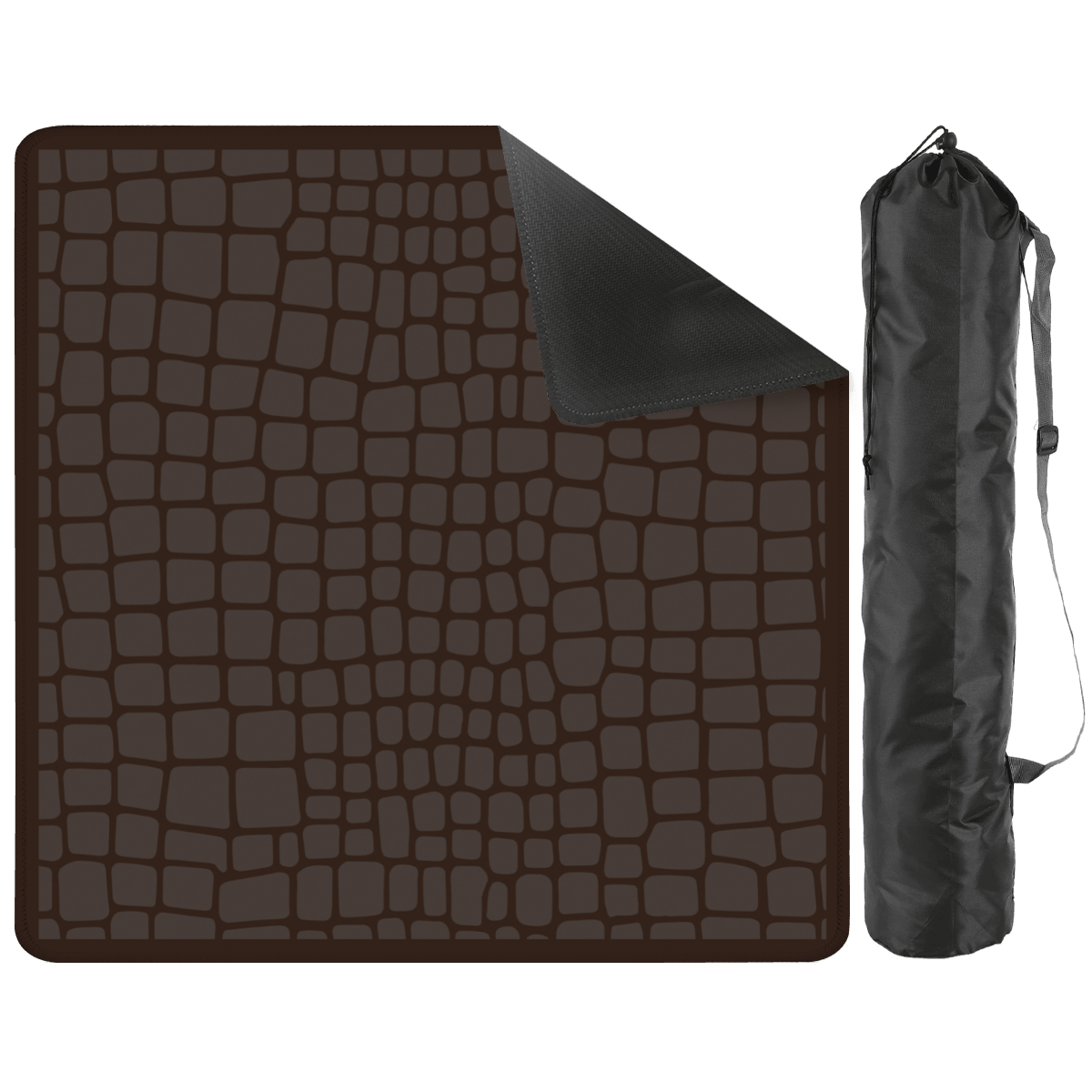 Chocolate Brown Gator Mahjong Mat: Mahj Game Tabletop (31.5-inch)