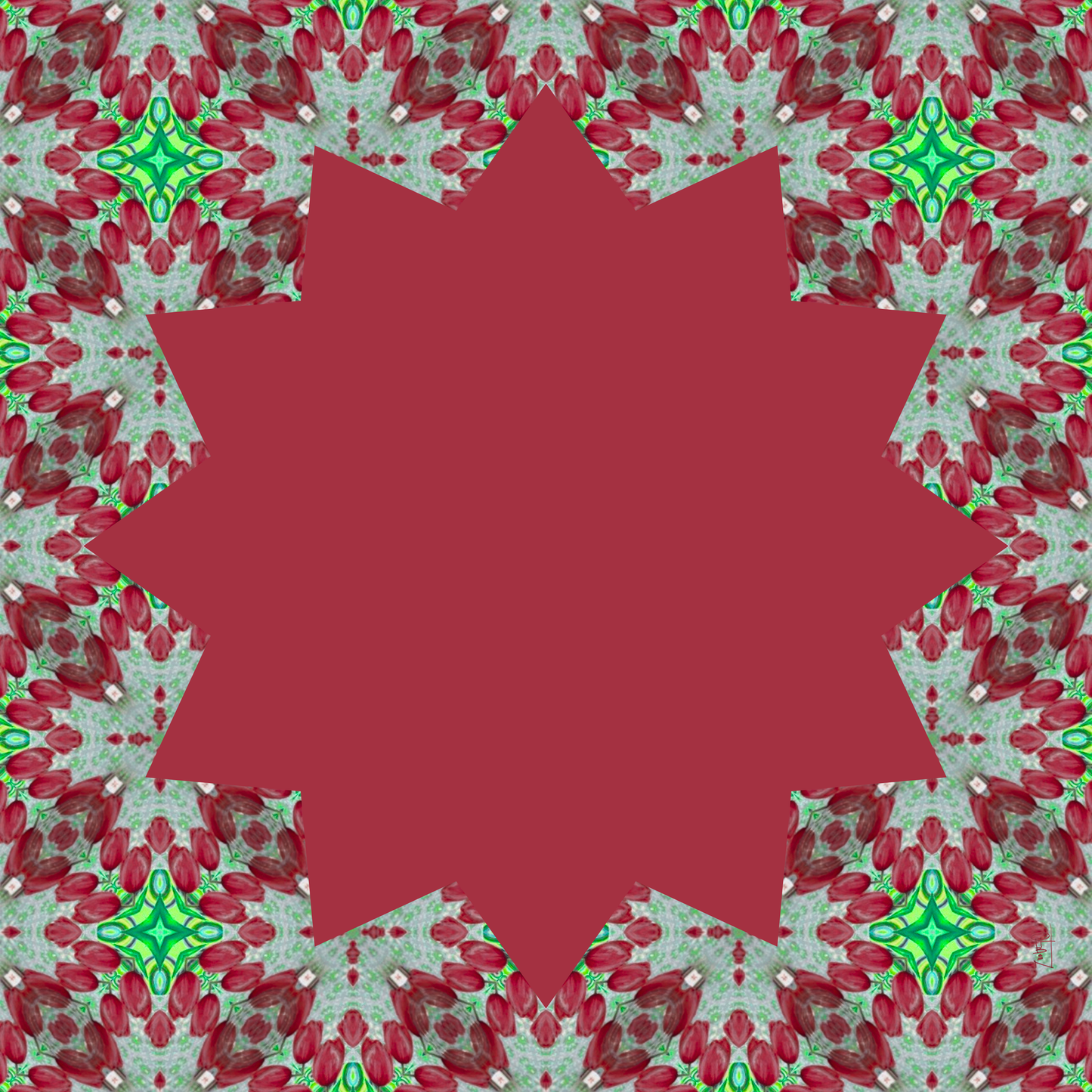 Christmas Berries Leatherette Artist Collab Mahjong Mat