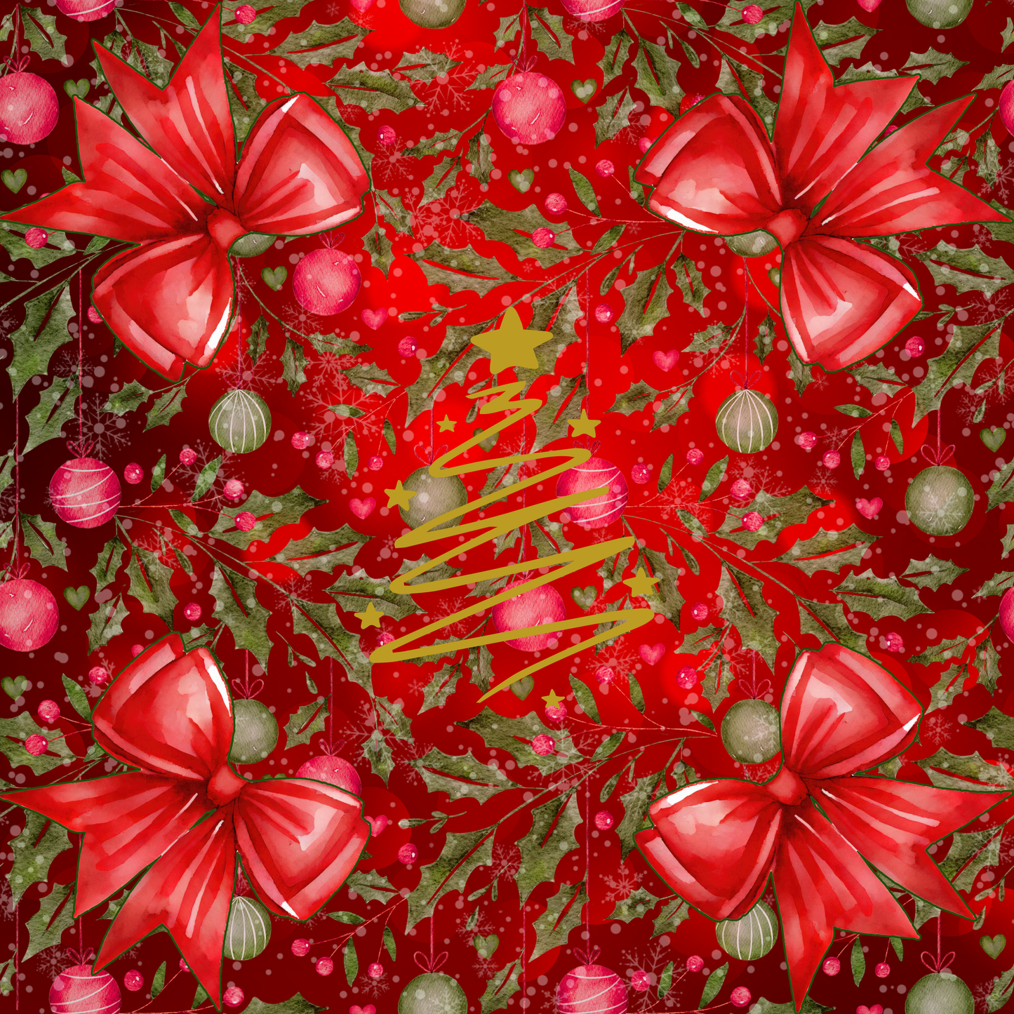 Christmas Bows Neoprene Mahjong Mat