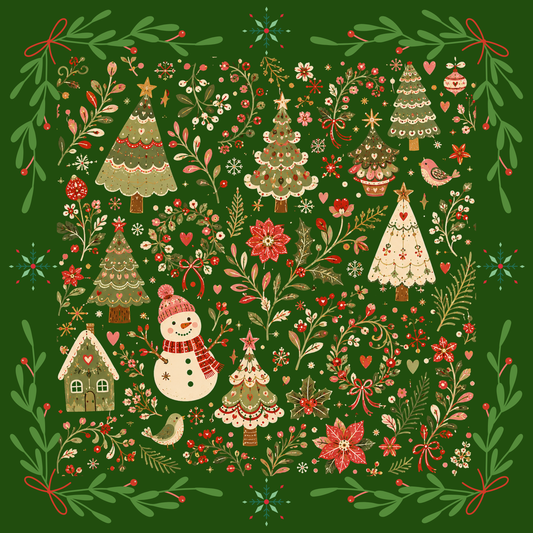 Christmas Village Neoprene Mahjong Mat