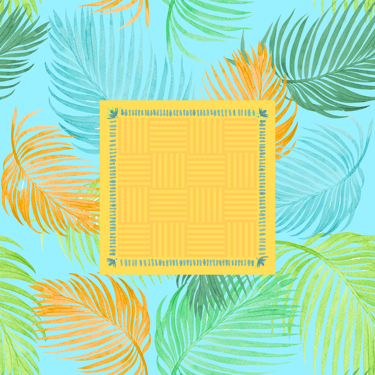 Citrus Fronds Mahjong Mat