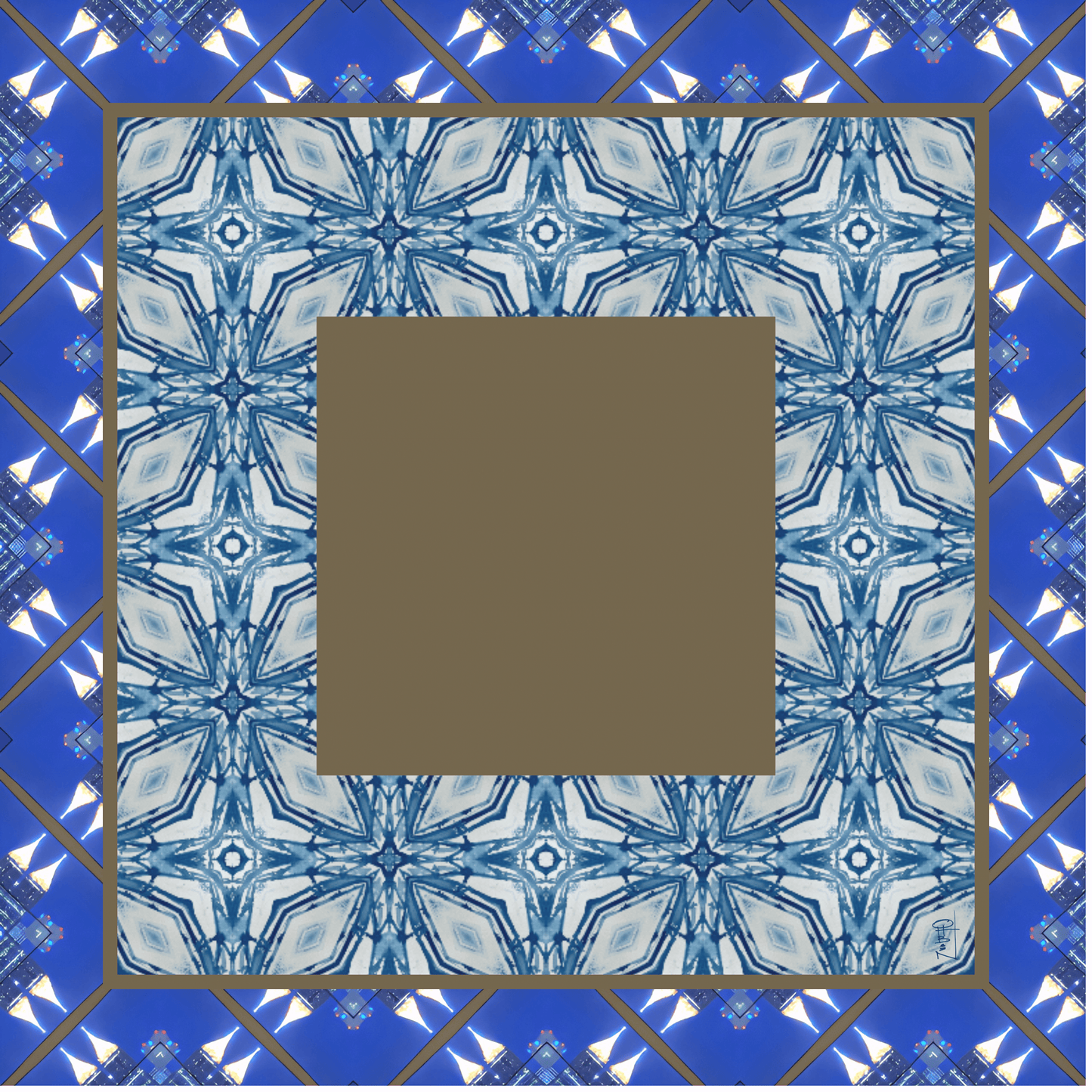 City Lights Blue Octagon Pattern no. 53 Leatherette