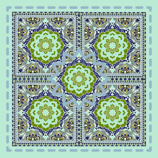 Coastal Mosaic Neoprene Mahjong Mat