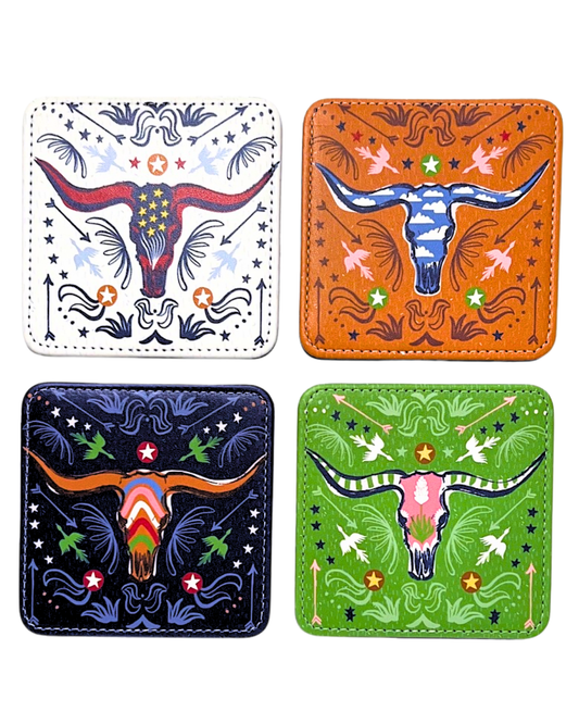 Longhorn Coasters, Set of 4