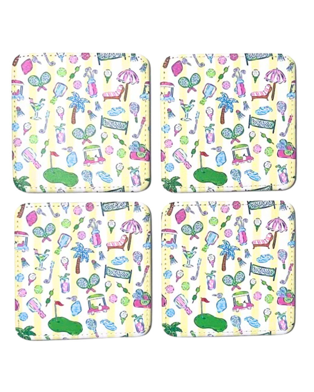 Country Club Coasters, Set of 4