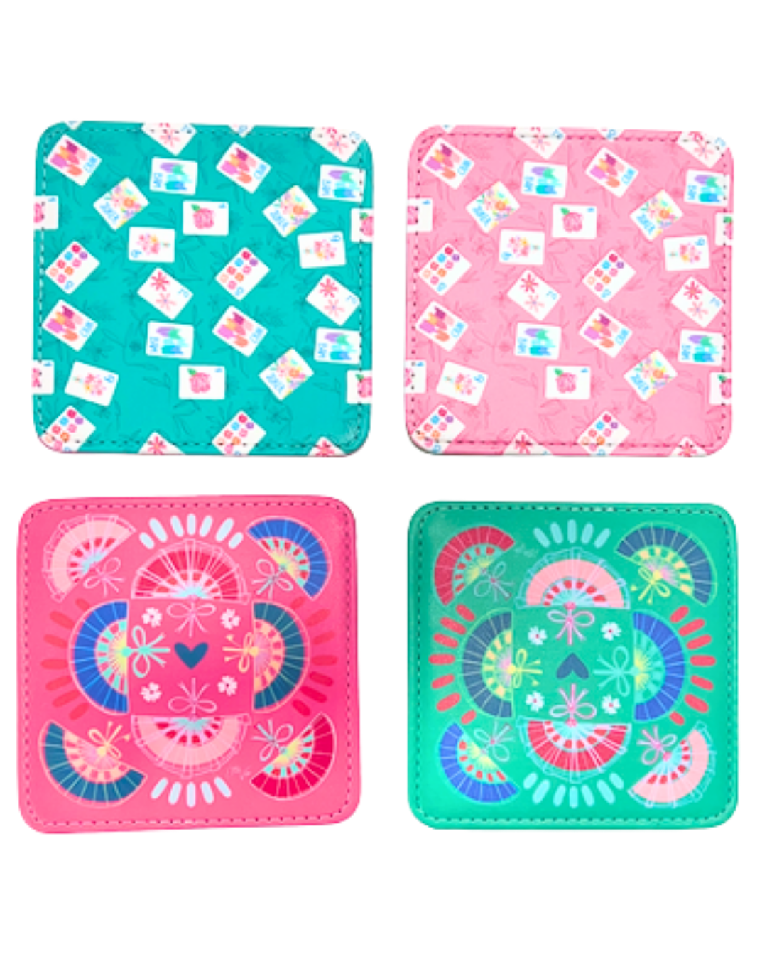 Bonjour Mahjong Coasters, Set of 4