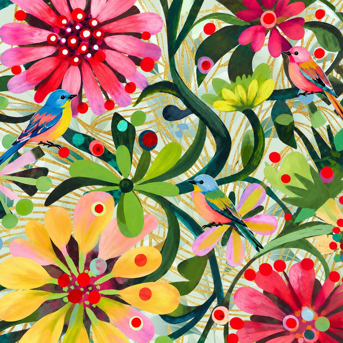 Color Me Birdie Mahjong Mat