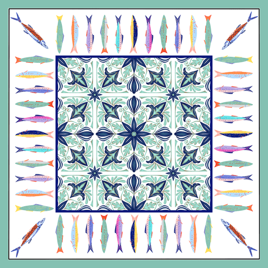 Mediterranean Fishes Neoprene Mahjong Mat