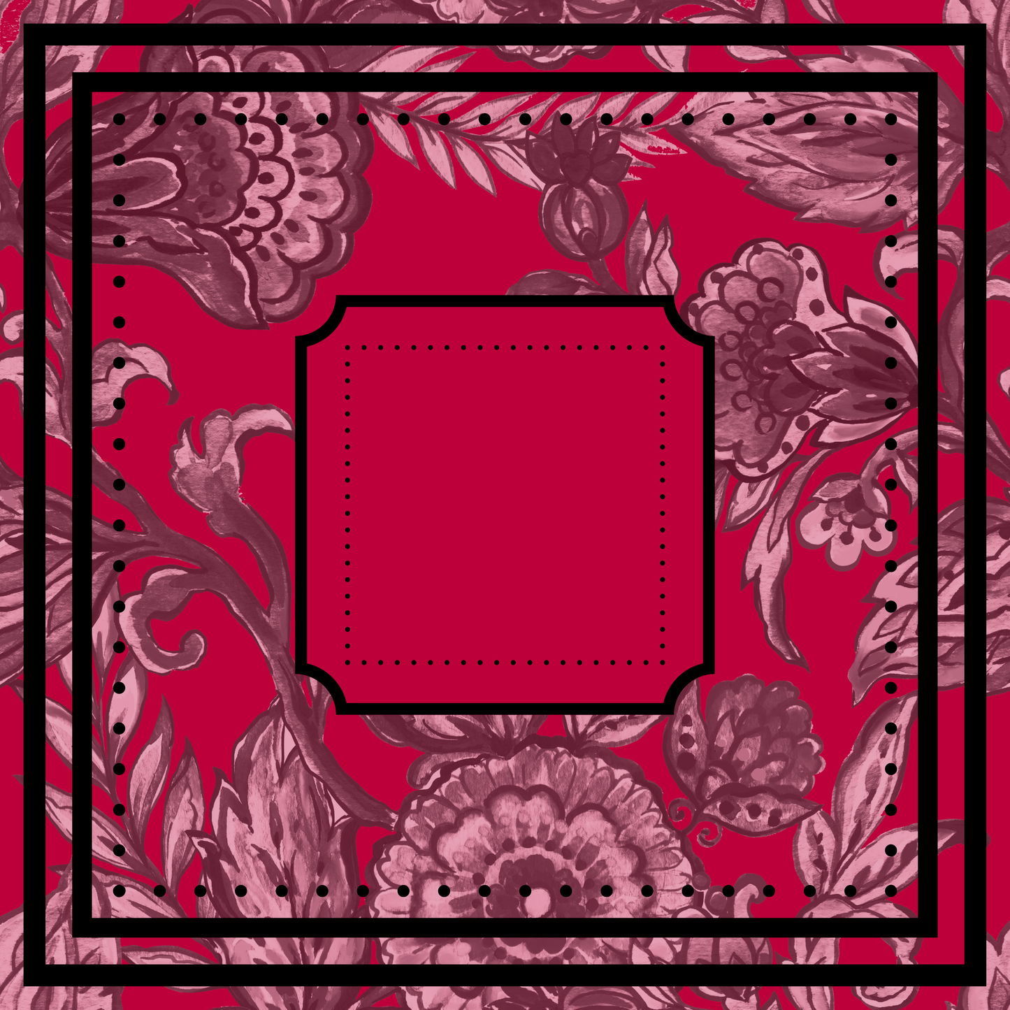 Crimson & Black Paisley Neoprene Mahjong Mat