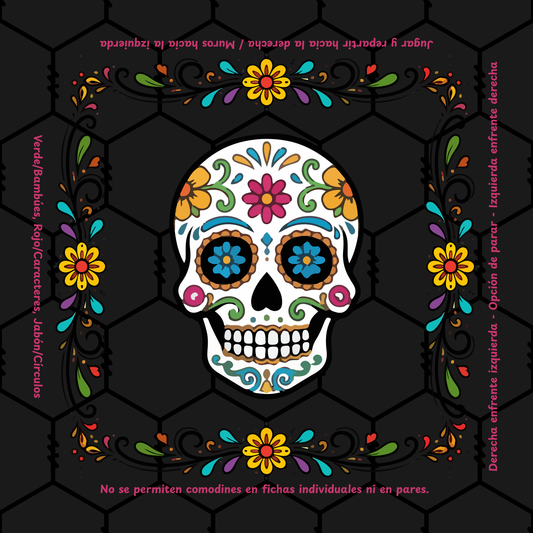 Spanish Day of the Dead with Spanish Instructions Mahjong Mat