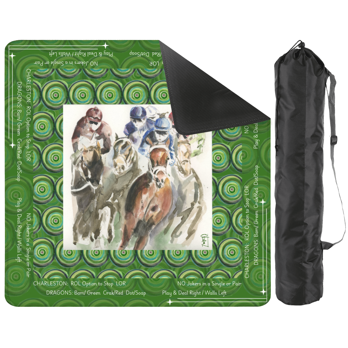 Derby Days with Instructions Artist Collab 33 inch Mahjong Mat
