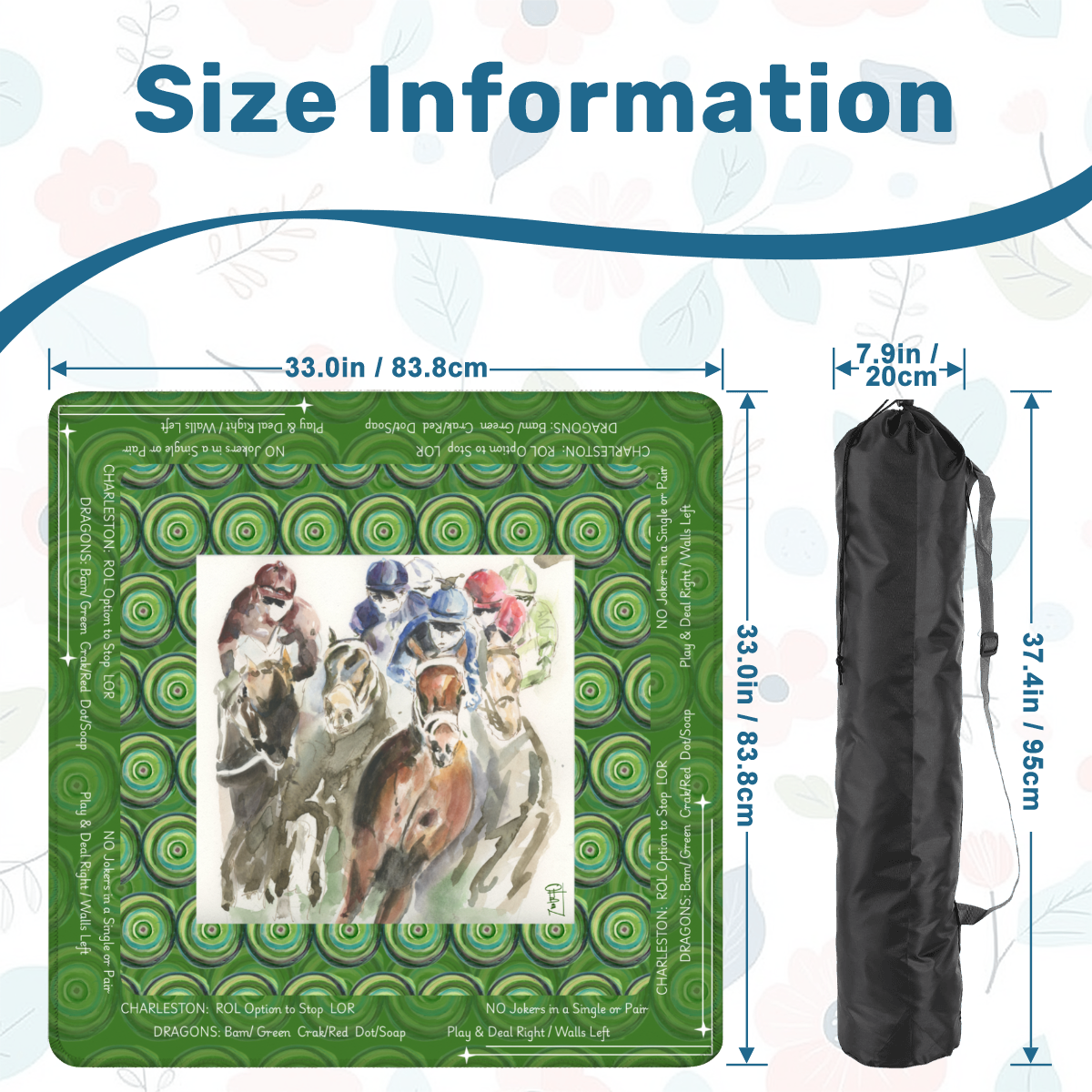Derby Days with Instructions Artist Collab 33 inch Mahjong Mat