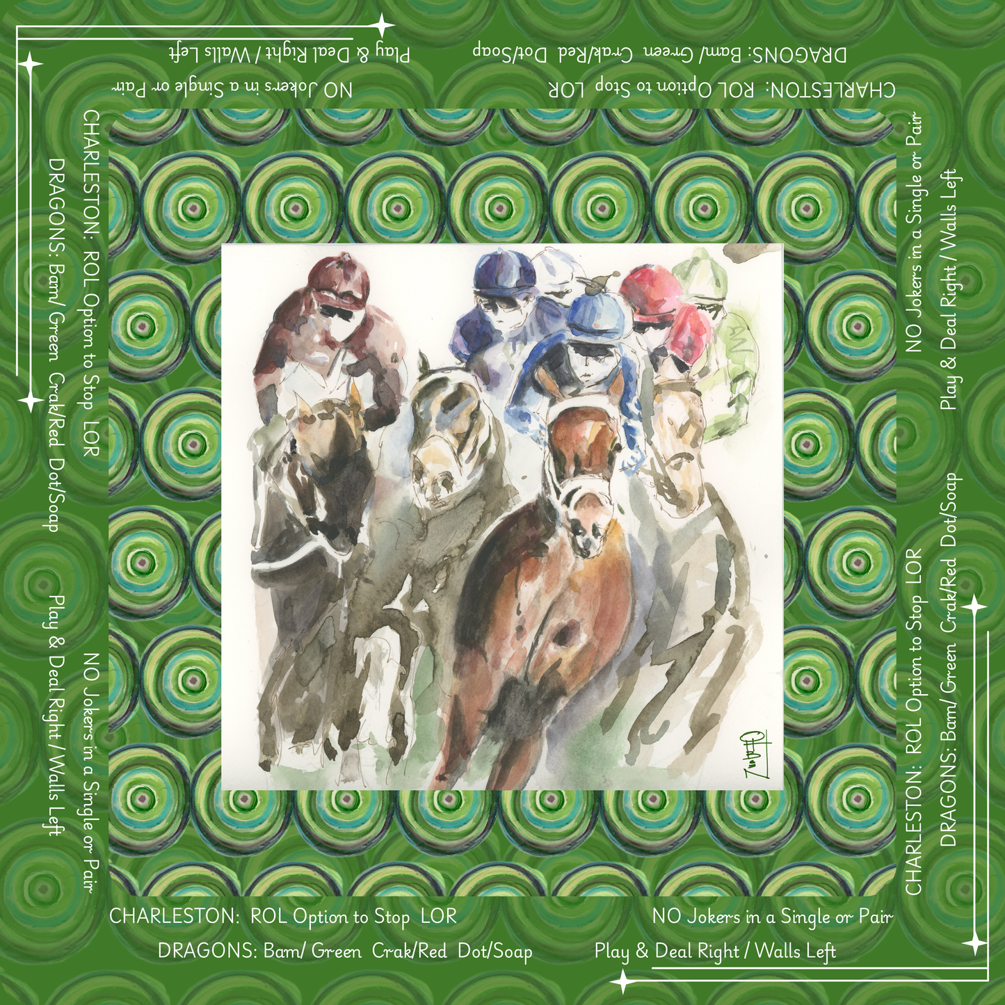 Triple Crown with Instructions Artist Collab 33 inch Mahjong Mat