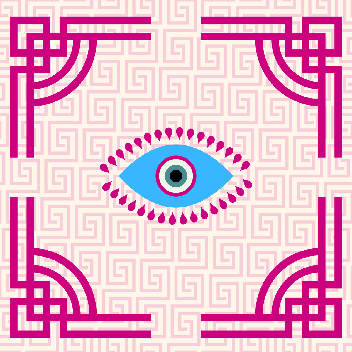 Egyptian Eye Neoprene Mahjong Mat