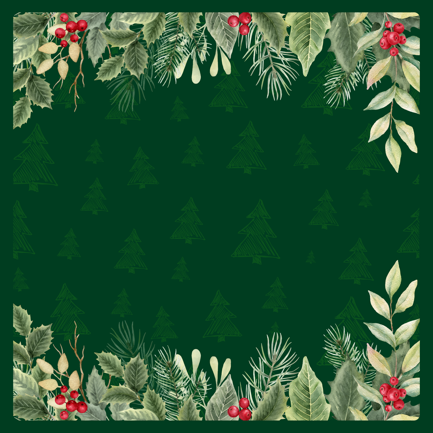 Emerald Night Christmas Neoprene Mahjong Mat