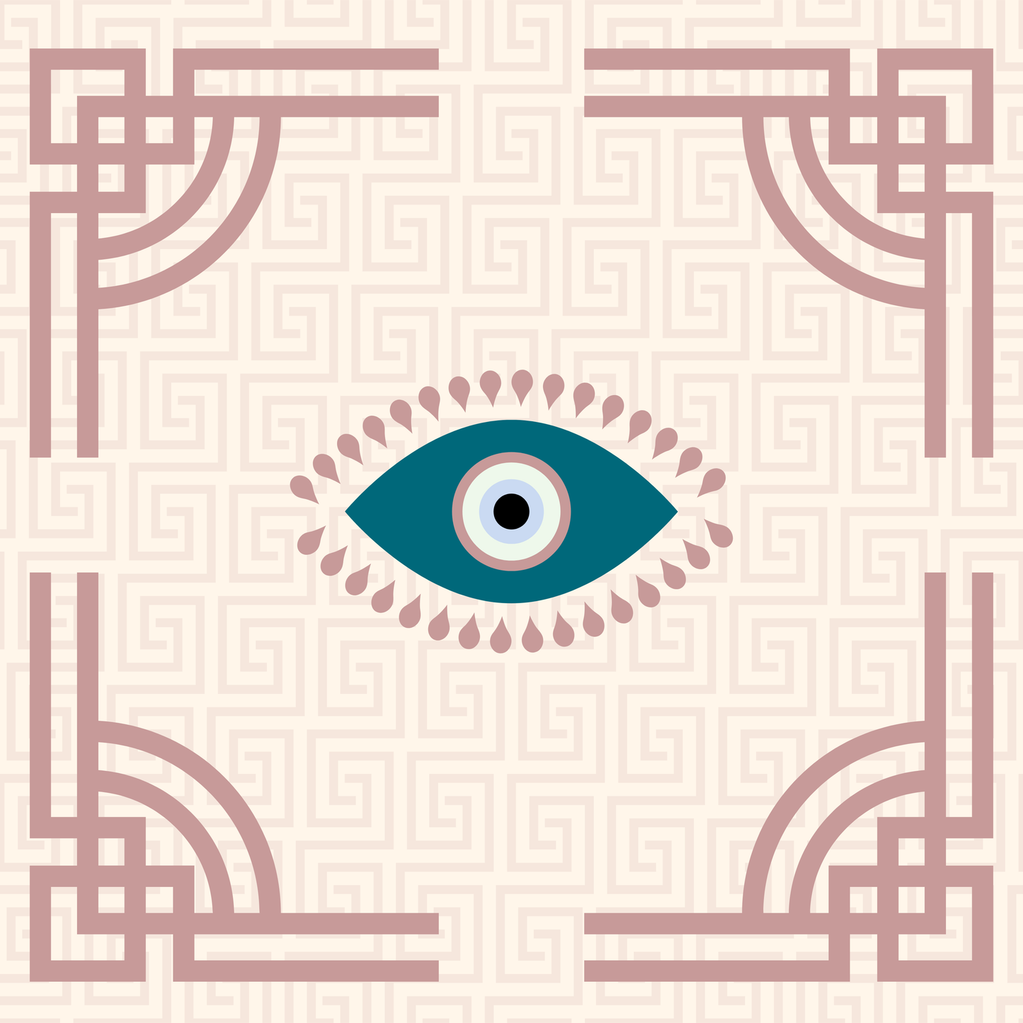 Evil Eye Neoprene Mahjong Mat