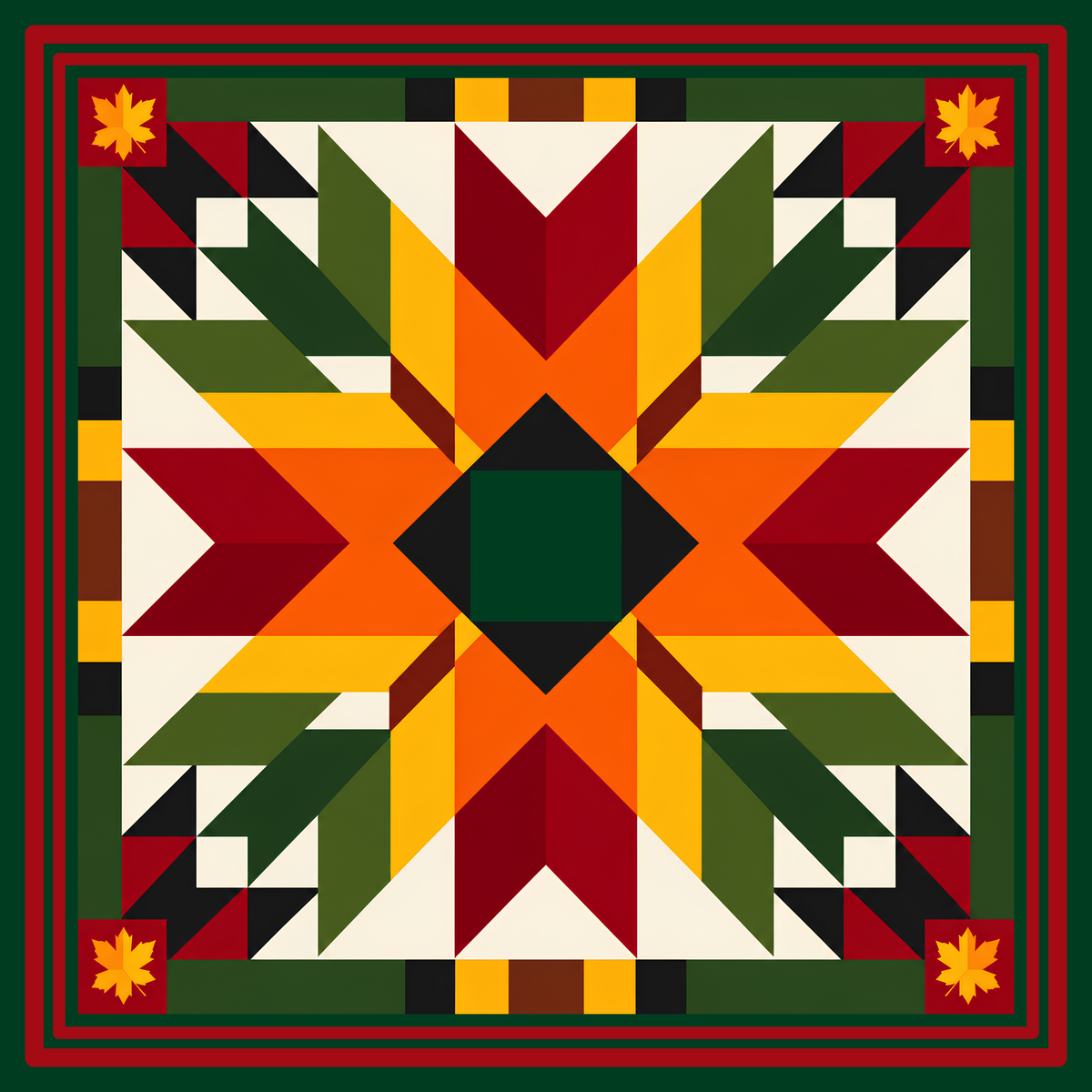 Fall Barn Quilt Neoprene Mahjong Mat