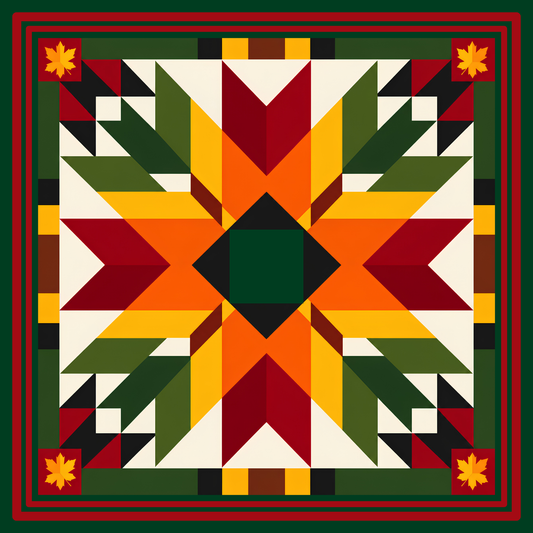 Fall Barn Quilt Neoprene Mahjong Mat