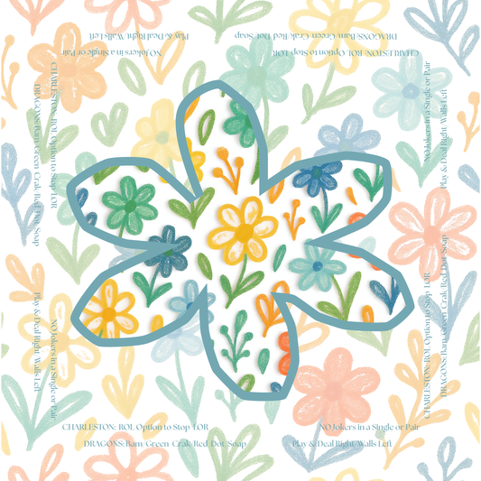 Falling Flowers Neoprene Mahjong Mat