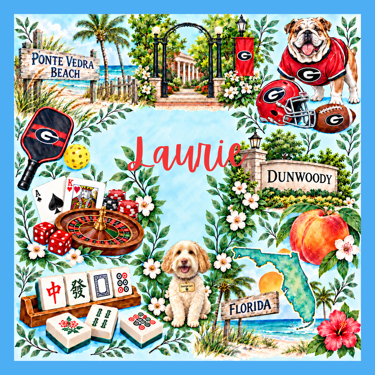 Favorite Things Custom Personalized Mahjong Mat