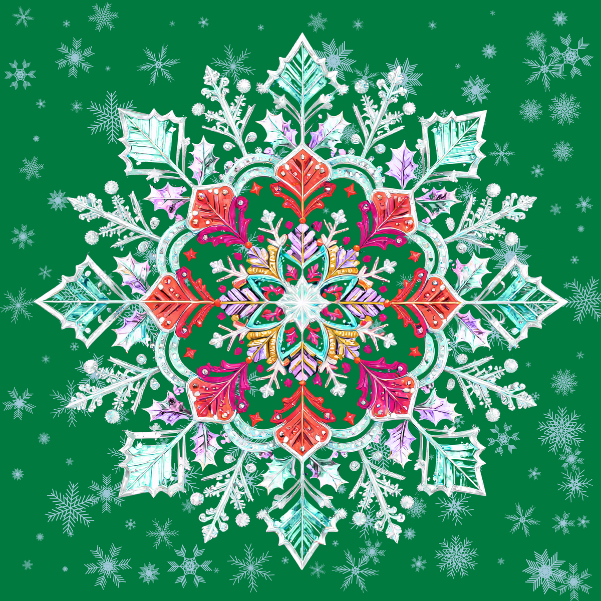 Festive Frost Neoprene Mahjong Mat