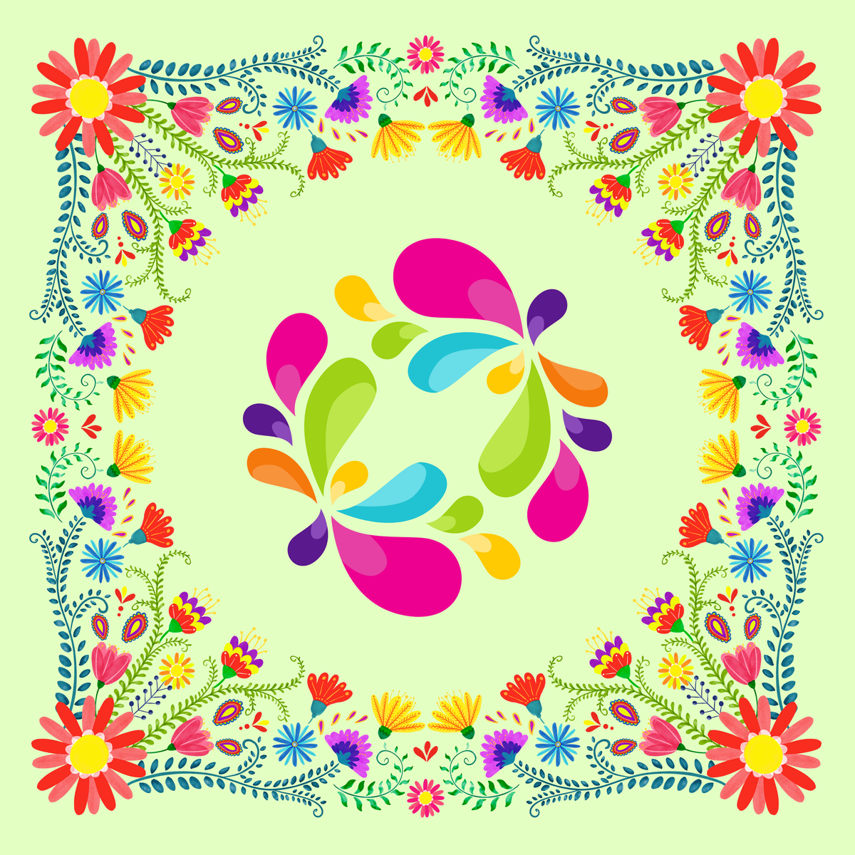 Fiesta Flora Mahjong Mat