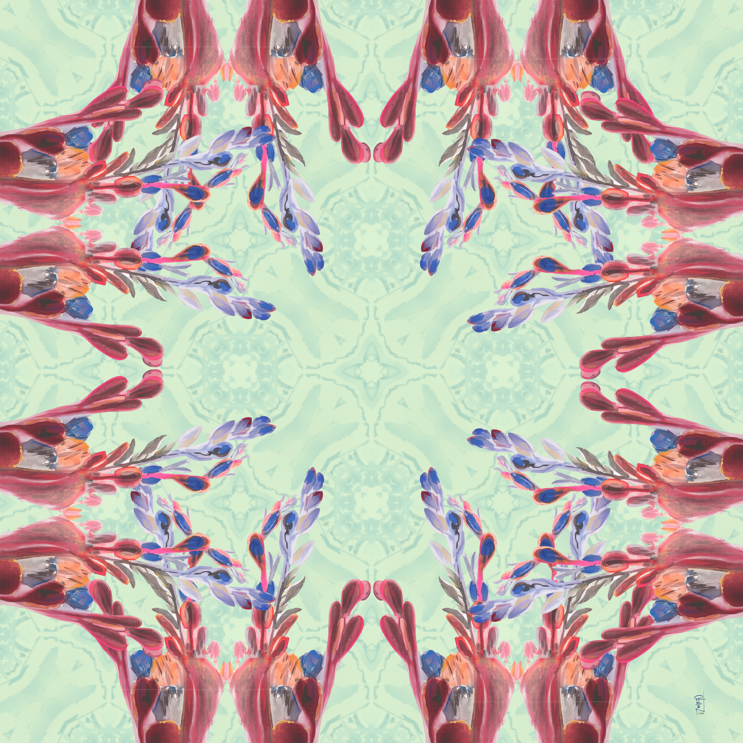 Coral Reef Neoprene Artist Collab Mahjong Mat