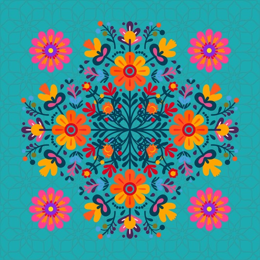 Folk Garden Neoprene Mahjong Mat