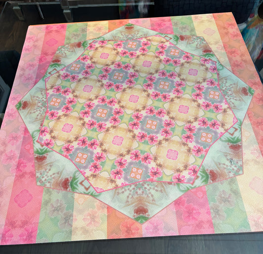 Pineapple Pattern no.36 Artist Collab Leatherette Mahjong Mat