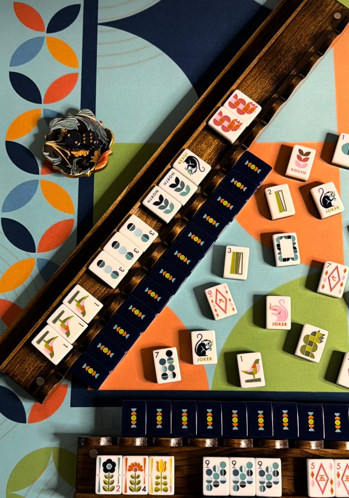 Mid Century Pop Neoprene Mahjong Mat